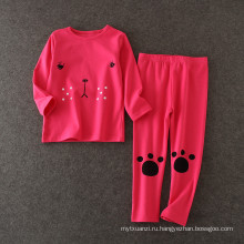 Новый длинным рукавом рубашки и брюки домашняя одежда Детская одежда мода Детская одежда дети пижама девочки хлопок пижамы